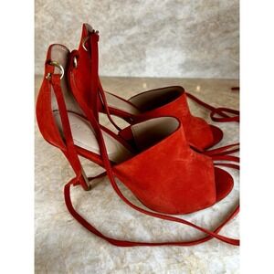 Aldo Women's High Heel Peep-Toe Sandals Size 6.5 Red Vribant Ankle Strap